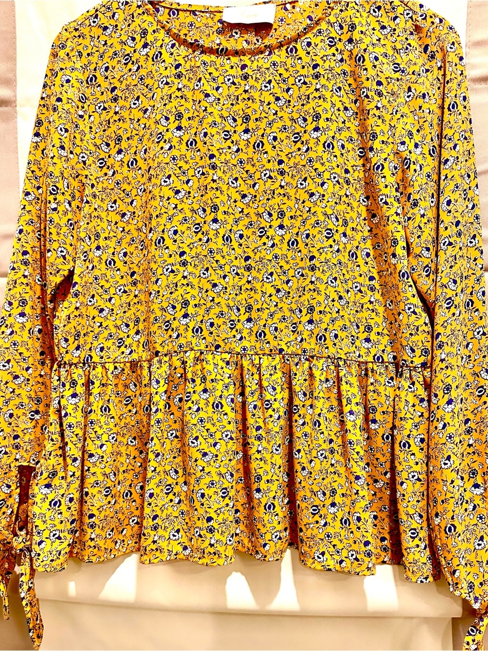 Women's Floral Peplum Skirt - Yellow